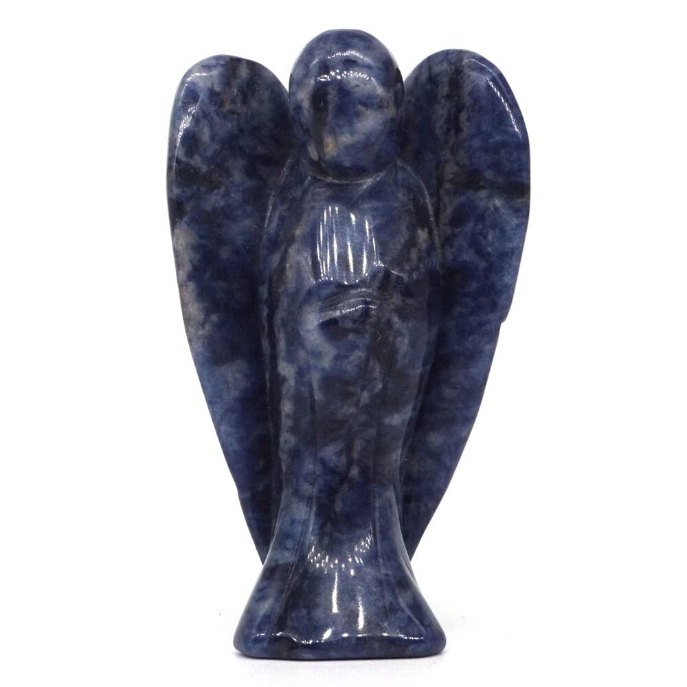 Figura de ángel de cristal decorativo de 3.0 in, piedra preciosa tallada de cristal , artesanía de la suerte, decoración del escritorio de la habitación del hogar, estatua de regalo, 1 pieza de crista