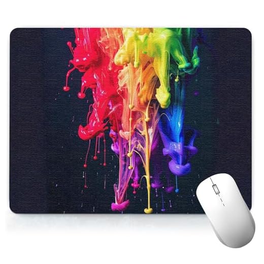 Leather Colorful Desk Pad, Colorful Art Mouse Pad Computer Keyboard Gaming Mousepad Waterproof Desktop Protector & Cover, Decorative PU Leather Laptop Mouse Mat Office Decor 7.87 x 9.84 inch A44