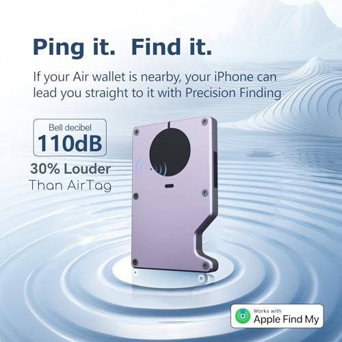 Air Wallet for Men with Built-in AirTag Chip, Works with Apple Find My (iOS Only), Track Your Wallet, Slim Minimalist Wallet Mens, RFID Wallet for Men, Credit Card Holder (Lavender)3