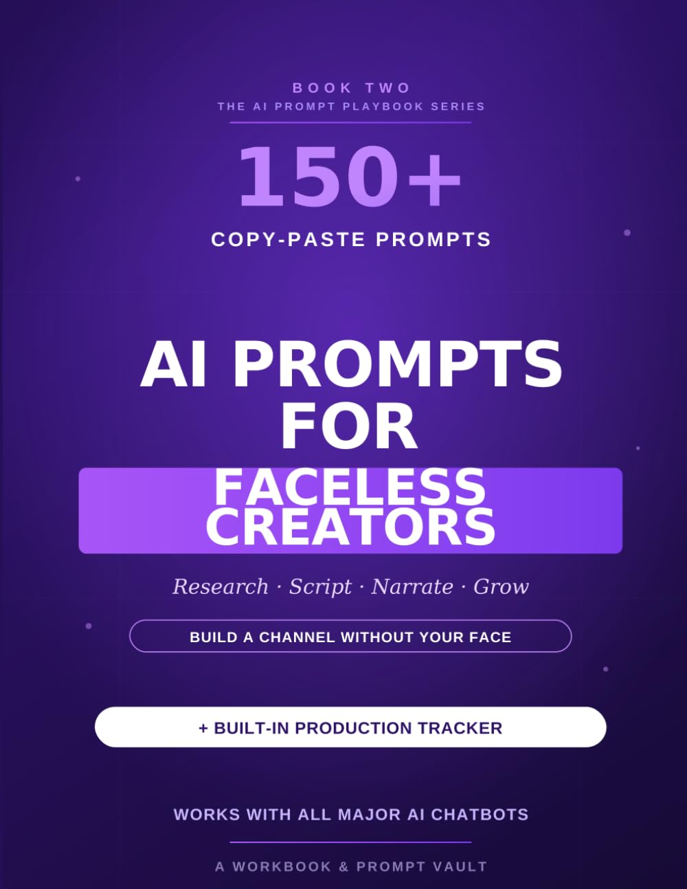 AI Prompts for Faceless Creators: 150+ Copy-and-Paste Prompts & a Production Tracker to Research, Script, Narrate, and Grow Your Faceless Video Channel (The AI Prompt Playbook)