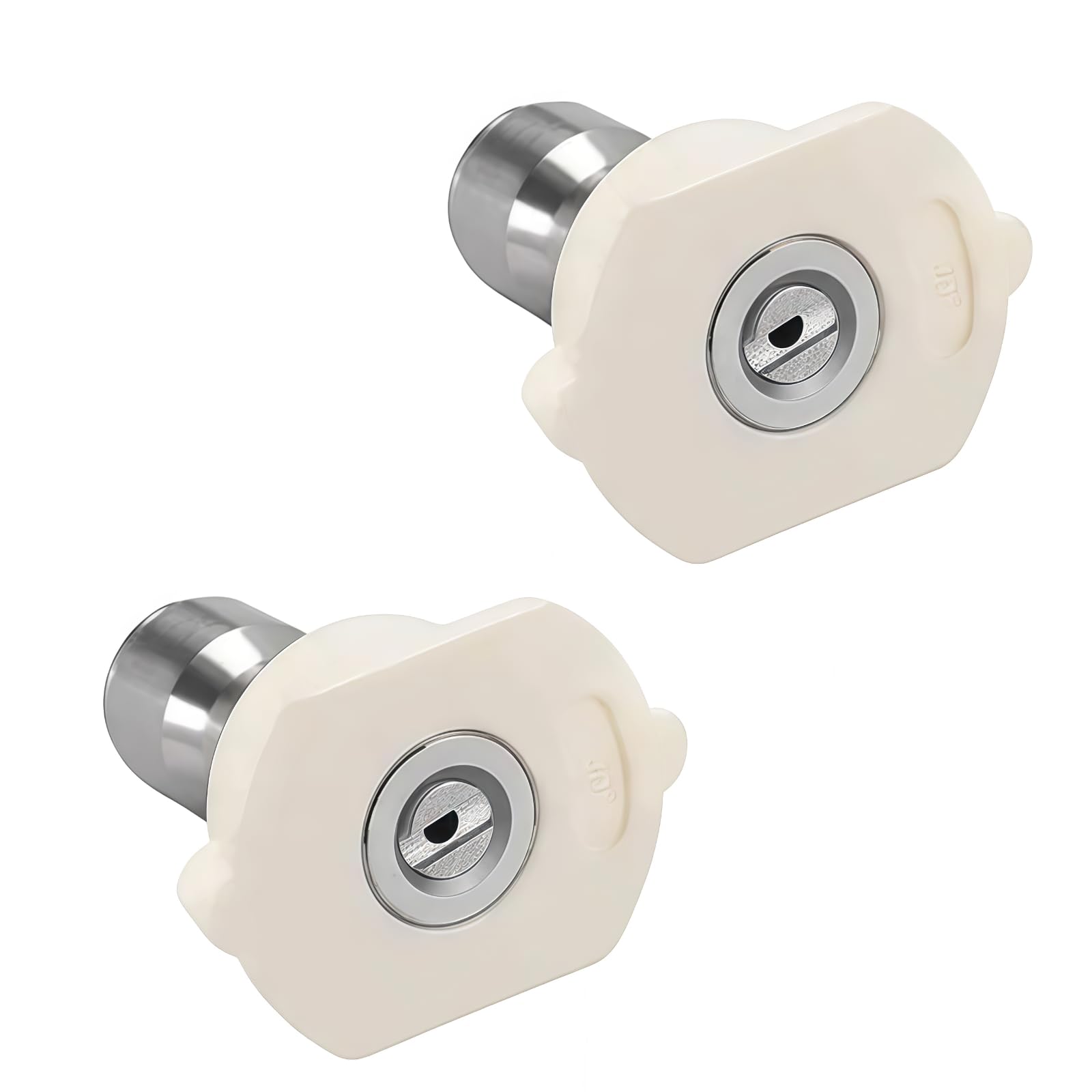 2 Pcs White Pressure Washer Spray Nozzle Tip 40 Degree Metal Nozzle Tips, Standard Pressure Washer Parts and Accessories, Pressure Washer Accessories