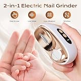 Electric Nail Clippers, 2026 New Electric Nail Trimmer with LED Light, Electric Toenail Clippers with 3 Speed Levels, Safety Smart Electric Fingernail Trimmer for Children Adults Elderly (White) - Image 2