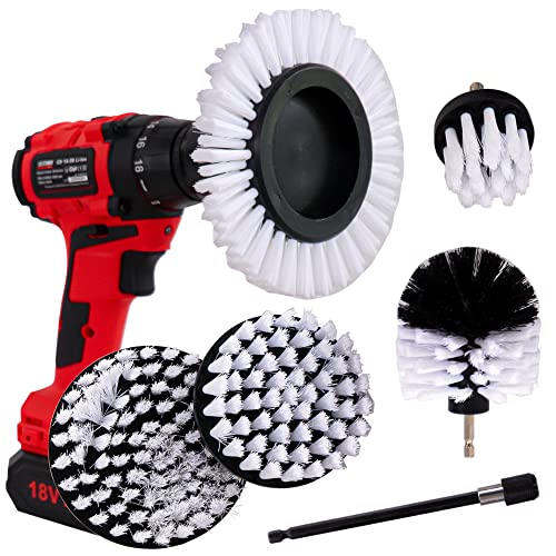 WERKFIX Set 6 Spazzole per Trapano Elettrico. Set di Spazzole Morbide per Pulizia Piastrelle...