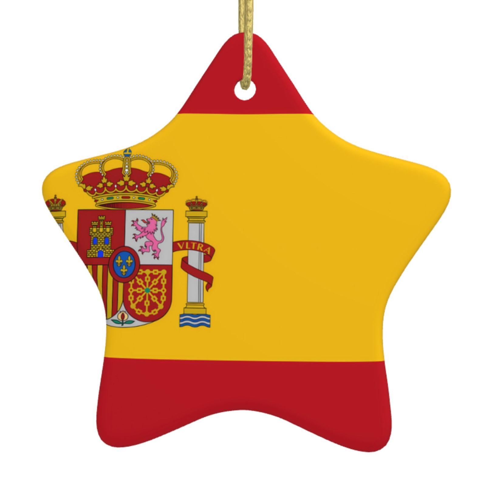 Jyckat White Christmas Star Hanging Ornament, Christmas Tree Decoration For Party Decoration And Xmas Day - Spanish Flag
