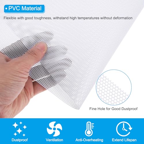 Filtre à poussière PVC blanc pour grille de protection de ventilateur PC - 4