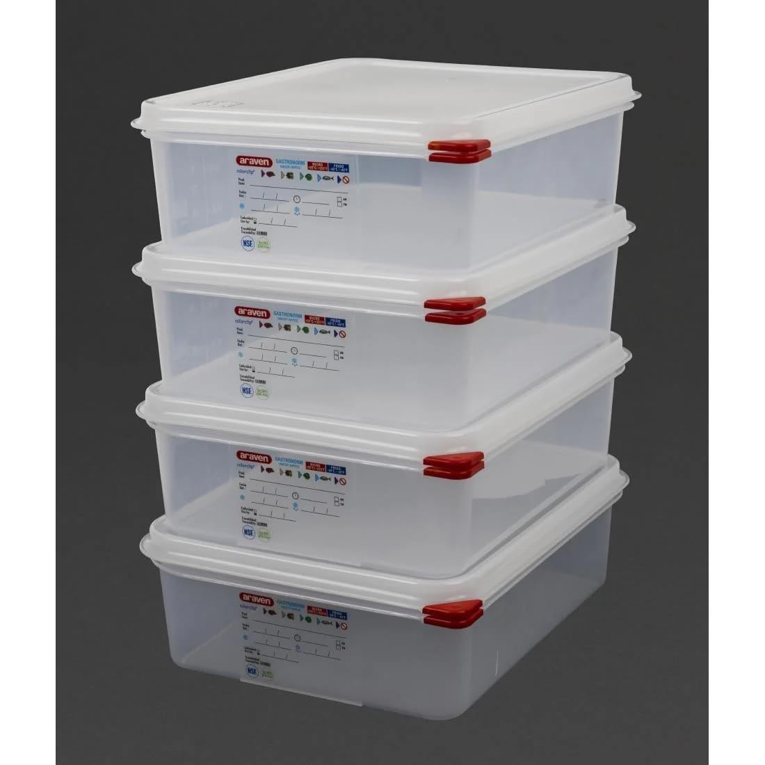 Araven dl982 envase de alimento, 26,5 cm tema longitud (Pack de 4)