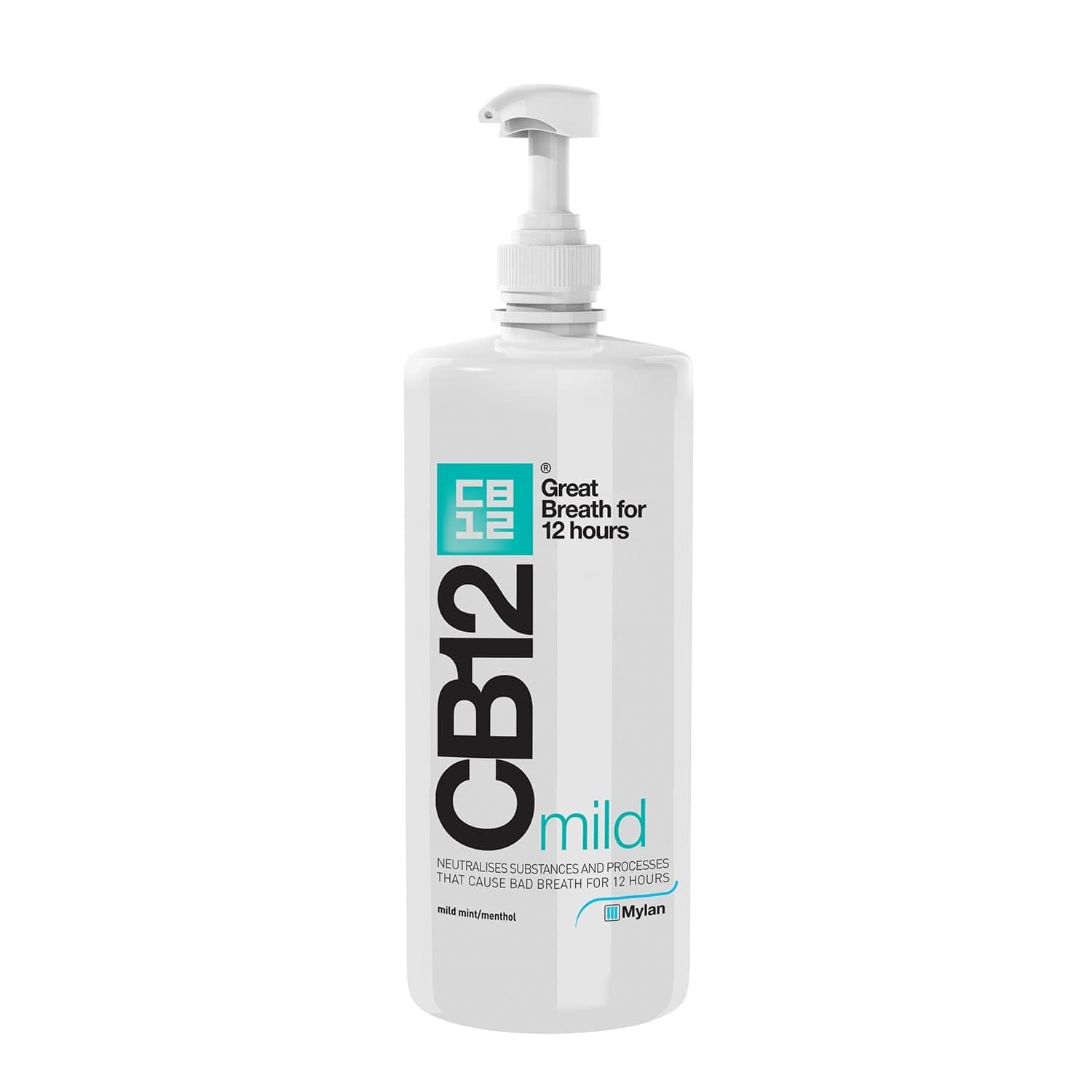 CB12Mild Mint Mouthwash, Enamel Strengthening, Odour-free Breath For 12 Hours, 1L