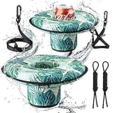 Cosmos 2 Pcs Floating Drink Holder Beverage Float Cup Holder Neoprene Floating Coaster Drink Holder for Pool Party Fun Hot Tub Outdoor Beach Water Pool with Wrist Strap Fits Standard Size Can/Bottle