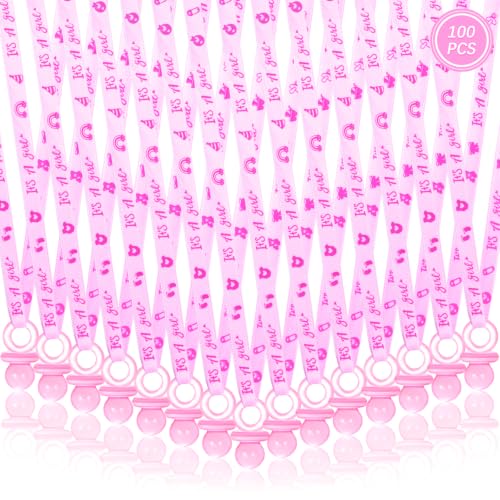 Image of XINHUIDALSQ 100 Baby Shower Pacifiers Necklace, Acrylic Pacifier Necklaces