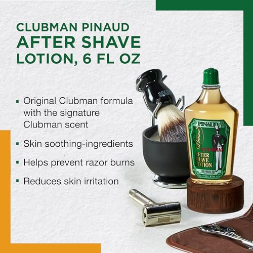 Clubman Pinaud After Shave Lotion, Classic Men’s Aftershave, Cools, Soothes, & Refreshes Skin with Signature Masculine Scent, 6 fl oz, 1-pack - Image 4