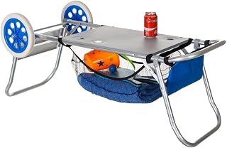 Hogar y Mas Carro Plegable para Playa, Multifunción como PortaSillas y Mesa. Diseño Azul/Práctico 380 x 70 x 980 mm