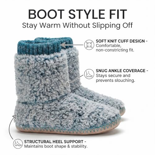 Image of Cozylook Women's Boot Slippers Warm Fuzzy Indoor Slippers Non Slip | Plush-lined ankle coverage, non slip bottoms for indoor floors, multiple US sizes, machine wash cold, do not tumble dry