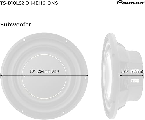 Miniatura 6 de PIONEER TS-D10LS2 - Potente subwoofer poco profundo de 10 pulgadas, 1300 vatios pico PowerSingle bobina de voz de 2 ohmios y diseño compacto para