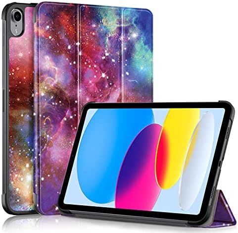 SINSO Slim Case for New iPad 10th Generation, iPad 10.9 Inch 2022 Case, Ultra Slim Lightweight Tri-fold Stand Protective Cover Case with Auto Sleep/Wake for iPad 10th Gen 10.9" 2022, Galaxy