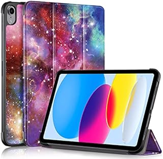 SINSO Slim Case for New iPad 10th Generation, iPad 10.9 Inch 2022 Case, Ultra Slim Lightweight Tri-fold Stand Protective Cover Case with Auto Sleep/Wake for iPad 10th Gen 10.9" 2022, Galaxy