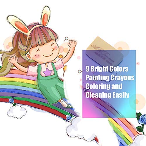 Crayons for Toddlers, Palm Grip Crayons Set 9 Colors Non Toxic Crayons Washable Paint Crayons Stackable Toys for Kids 3+ ,Boys and Girls Birthday Easter Gift