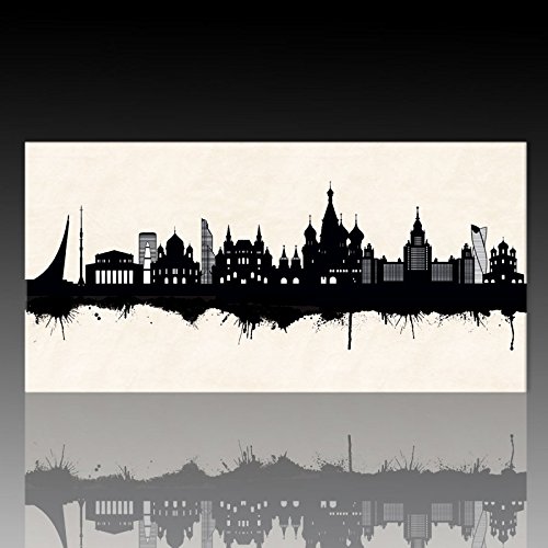 Kunstbruder - Wall Picture Istanbul Skyline - Black / White (Various Sizes) 3D 4 cm - Art Print on Canvas 50 x 100 cm