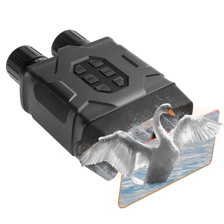 Gthunder 4K UHD Night Vision Goggles, 4'' IPS HD Rechargeable Night Vision Binoculars for Camping Hunting & Security, Digital Infrared, WiFi, PiP