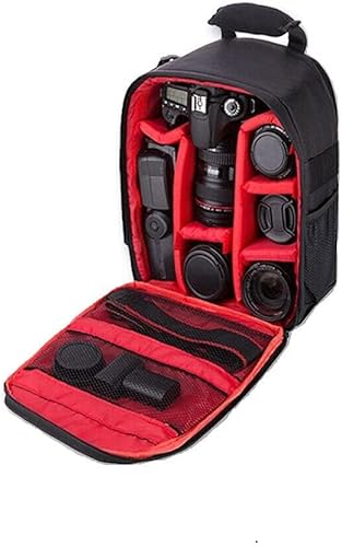 Miniatura 7 de Impermeable a prueba de golpes bolsa de hombro mochila viaje caso para Nikon Canon Sony SLRDSLR lente digital cámara, Gris, B08