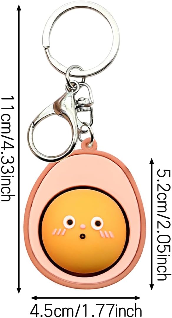 2 Pieces Egg Fidget Clicker - Cartoon Expression Keychain with Crisp Sound, Stress Relief and Sensory Toy for Adults, Ideal for Home, Office, and Travel