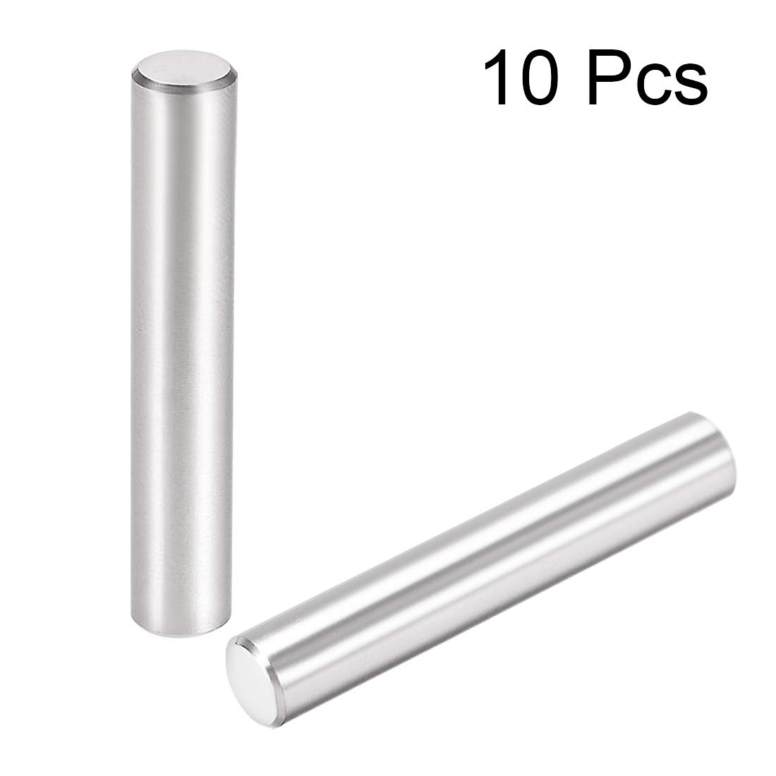 sourcing map 10 Stück Zylinderstifte 8mm X 50mm Passstift 304 Edelstahl Zylindrischer Regalstützstift Befestigungselemente Silber