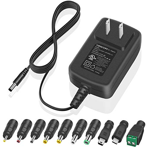 5V 3A Charger Power Cord UL Listed 15W 10 Tips Switching AC Adapter for Speakers Routers Tablets LED Rights Webcams Transformer HUB Replacement Power Supply