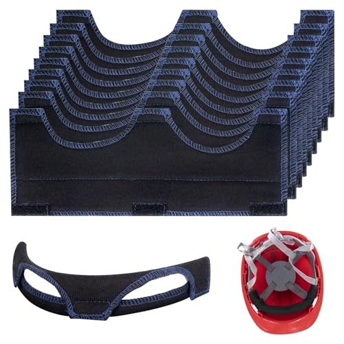 QINGYIWL 10 Pièces Bandeau Anti Transpiration pour Casque de Chantier, Lavable Bandeau Anti-Transpiration pour Casque, Réutilisables Bandeaux pour Casques de Sécurité