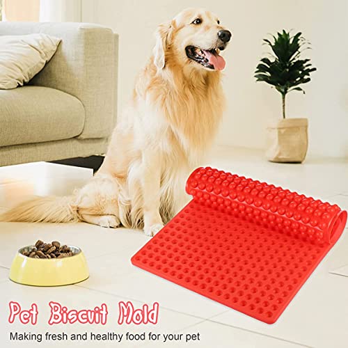 Mis.Moon 468 Löchern Backmatte Hundekekse Mini Halbkugel (1.2cm), mit Teigspatel, Backform für Hundeleckerli, Silicone Baking Mat, Baking Mould for Dog Treats
