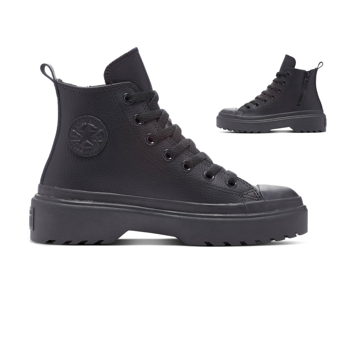 Converse Unisex-Child Chuck Taylor All Star Lugged Lift Platform Leather (Little Kid) 11.5 Little Kid Black/Black/Black
