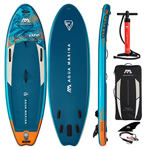 Aqua Marina Rapid, Whitewater Inflatable Stand Up Paddle Board (iSUP) Package, 290 cm Length, Blue,...