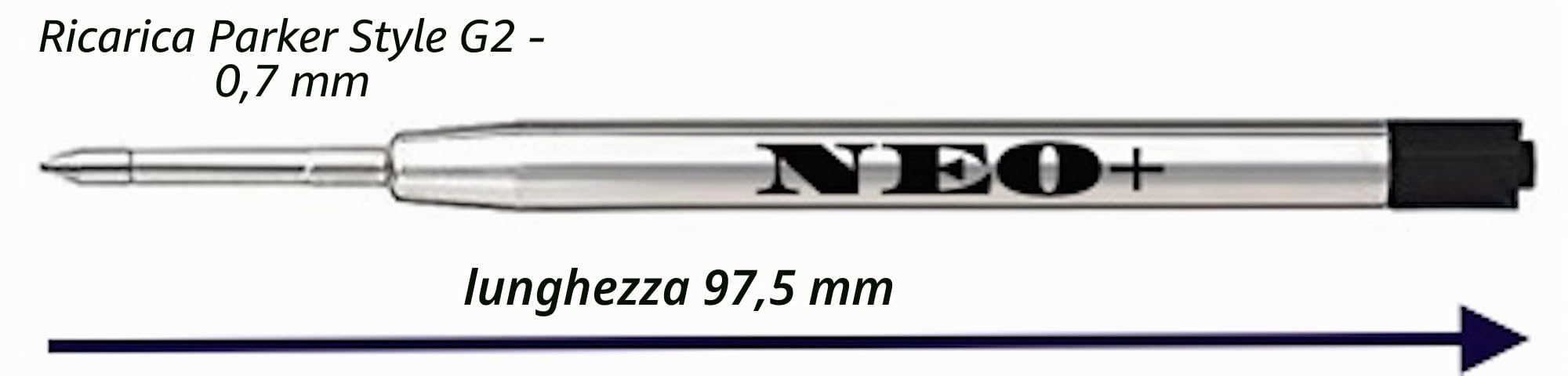 Parker G2 Ricariche Penna a Sfera 12 Pezzi Nero Inchiostro Gel 5x Black Made in Germany