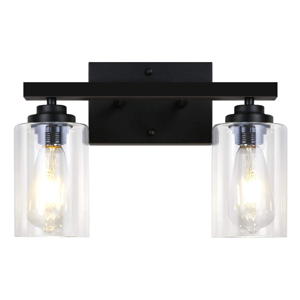 Buy LynPon Black Bathroom Vanity Light, 2Light Matte Black Bathroom