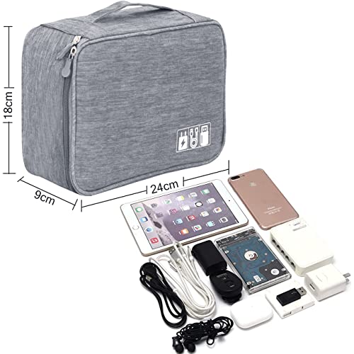 Image of DAHSHA Electronics Gadget cable Organizer Case, Universal tech organizer, Perfect Size Fits for Phone, Charger, HDD, Power Bank, USb cable & more ( 24 x 18 x 9 cm, Grey)
