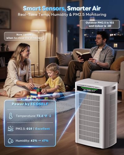 Large Room HEPA Air Purifier with Smart Sensors