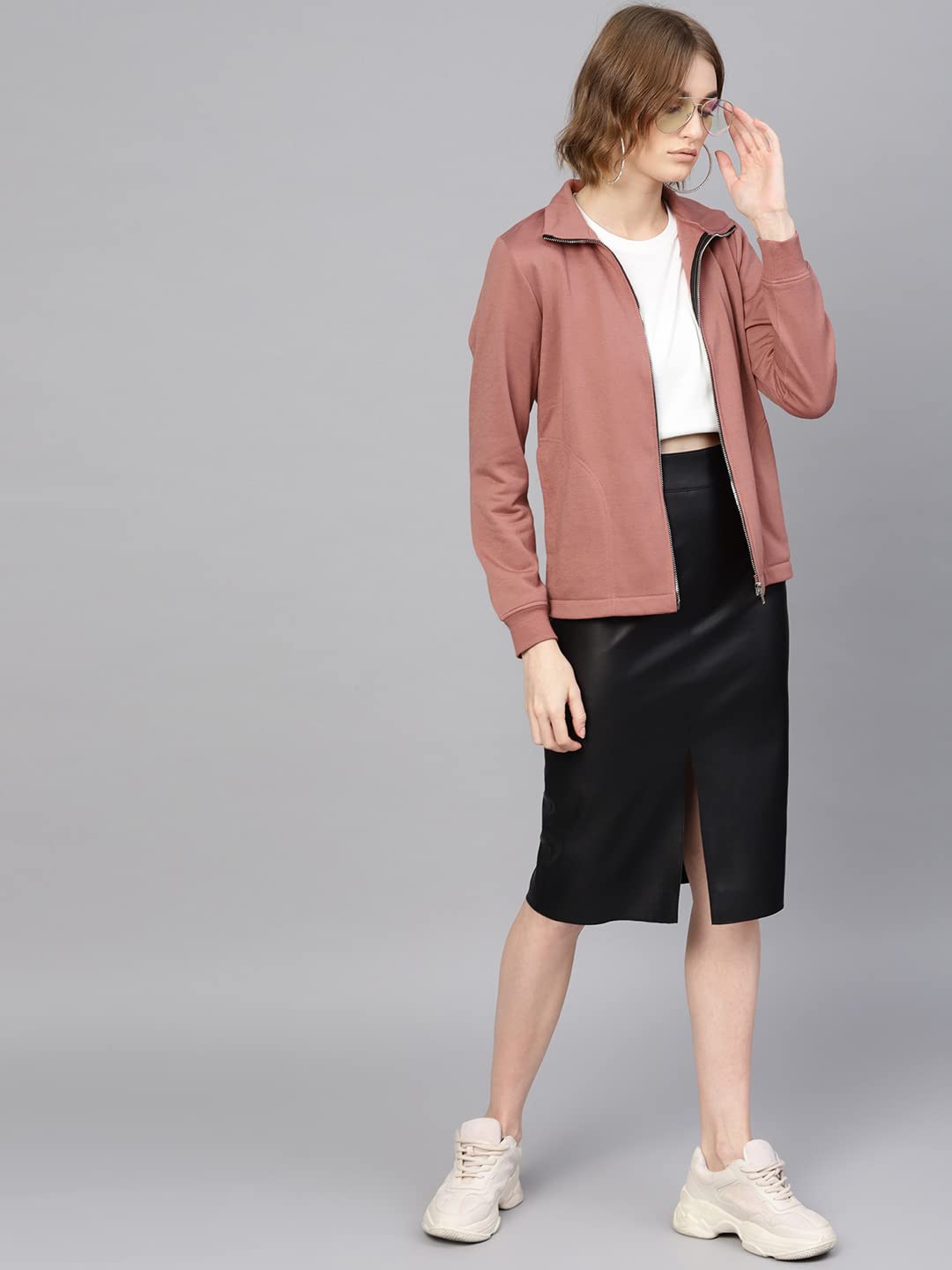 SASSAFRAS Dusty Pink Zipper Sweatshirt 2