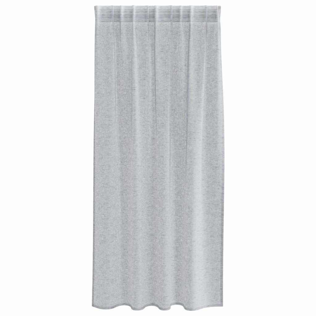 Lot de 2 rideaux en voile - Gris foncé - 175 x 140 cm - En polyester - Décoration de fenêtre - Protection contre les regards indiscrets et protection solaire - Pour salon, chambre à coucher