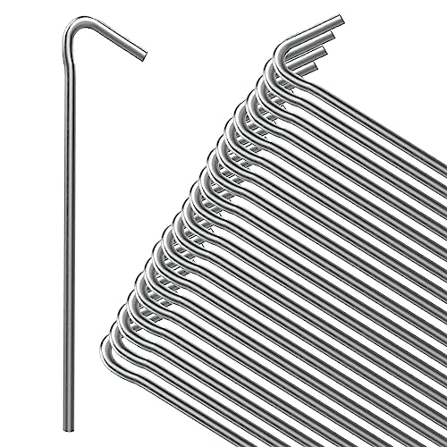 ANSIO Tent Pegs Pack of 50 Galvanised Metal Pegs 4mm x 9 inch Heavy Duty Camping Ground Pegs Ideal for Camping Hiking Traveling Beach and Outdoor