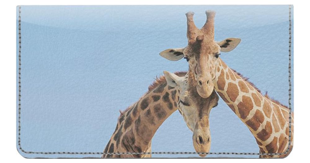 123 Cheap Checks Giraffe Couples Designer Checkbook Cover, with Credit Card Slots and Pen Loop