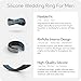 Rinfit Silicone Rings for Men 9mm Wide, 2mm Thick - Mens Rubber Wedding Bands - Infinity Ring with 2 Layers - Light Gray & Navy Blue, Size 10