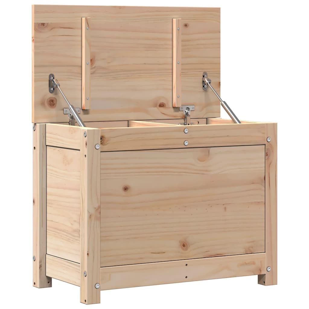 Truhe 60x32x45,5 cm Massivholz Kiefer | Deckel mit Gasdruckfeder, Reichlich Stauraum, Robust und Stabil, Mit Montageanleitung
