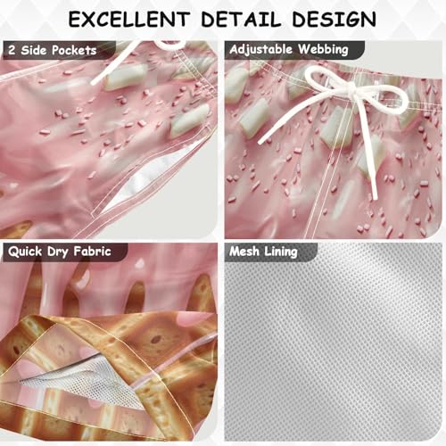Boccsty Almond Nuts Ice Cream Boys Swim Trunks Baby Kids Swimwear Summer Toddler Beach Board Shorts 2T3