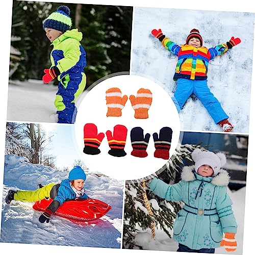 Cute Cartoon Children Gloves 3 Pairs Winter Warm Knitting Gloves Bulk Boys and Girls for 1-74