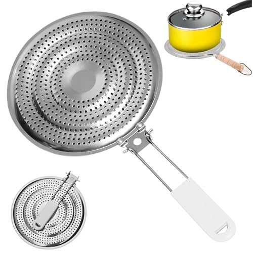 Heat Diffuser Gas Hob Induction Adapter Plate Electric Hot Plate for Moka Pot Electric Stove and Induction Hob Converter Plate Hot Plate and Induction Converter Plate White Handle