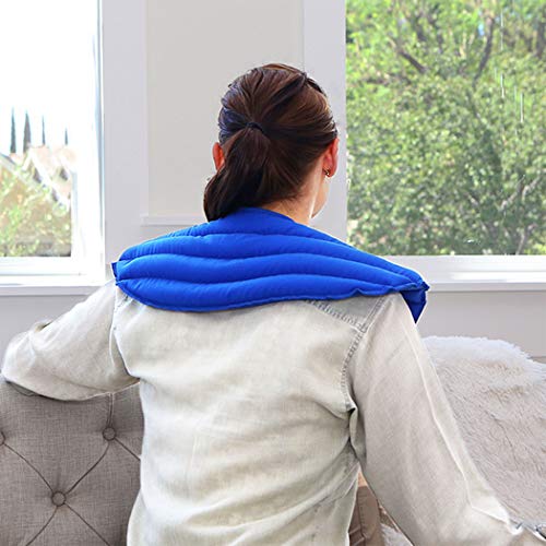 My Heating Pad for Neck and Shoulders Pain Relief | Large Microwavable Heating Pad with Natural Filling Ingredients | Neck Warmer Heat Pad for Targeting Stress, Tension and Headache Relief (Blue)