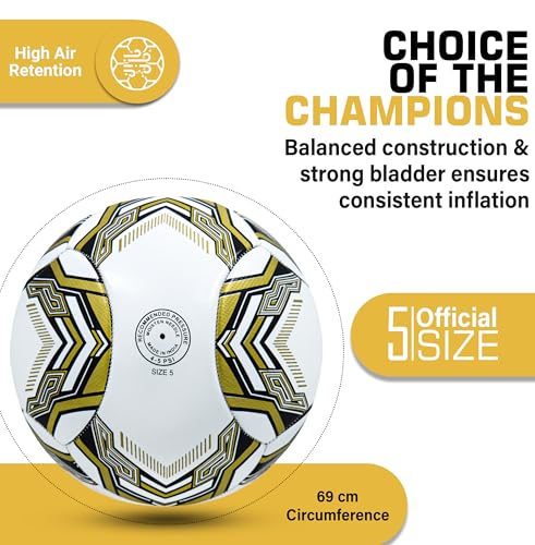 Image of Synco Streak Football | 6 Panel PVC Machine Stitched Soccer Ball | Ideal for Training on Soft & Grass Grounds | Size 5