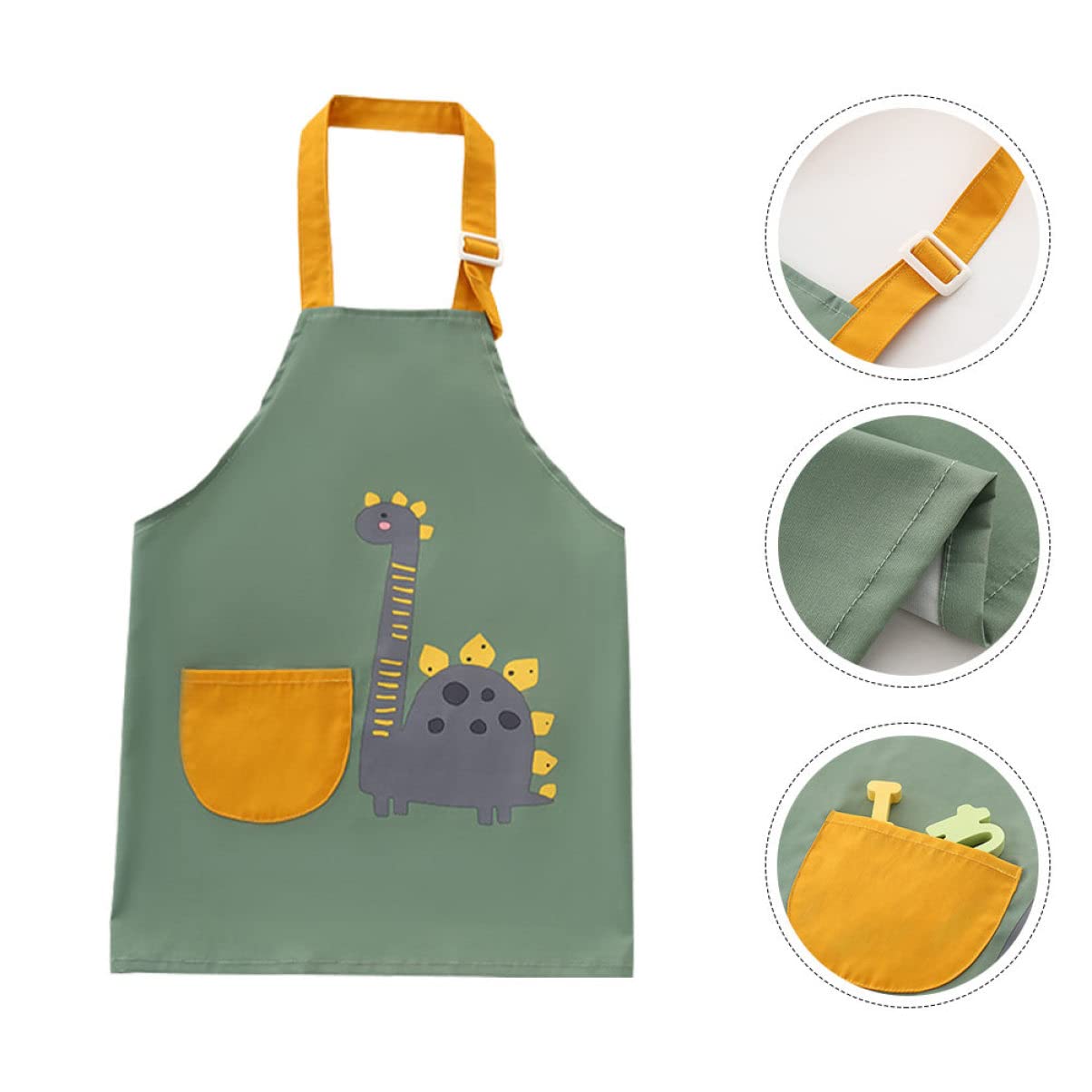 Mipcase 3pezzi Grembiule Per Ragazzo Ragazza Grembiule Da Pittura Con Tasche Regolabili Per Attività Artistiche e Gioco Età Consigliata Anni Verde