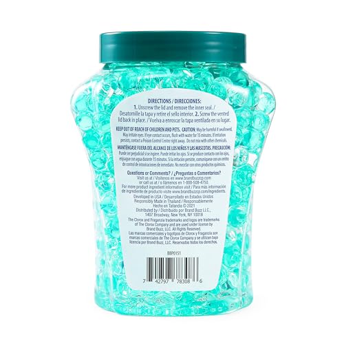 Image of Clorox Fraganzia Crystal Beads Air Freshener Twin Pack, Long Lasting Room Deodorizer and Odor Eliminator Gel Beads for Home, Car, or Office, Island Orchid Scent, 24 Fl Oz