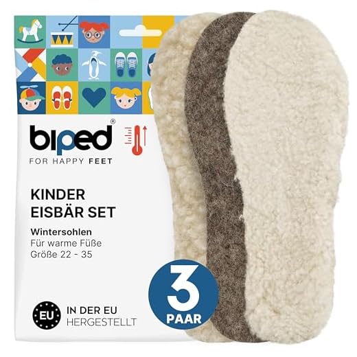 biped 3 Paar Kinder Einlegesohlen Winter Set Eisbär - stark wärmende Schuheinlagen mit echter Lammwolle, Lammfell und Wollfilz z2729(30-31) 4 biped 3 Paar Kinder Einlegesohlen Winter Set Eisbär - stark wärmende Schuheinlagen mit echter Lammwolle, Lammfell und Wollfilz z2729(30-31)