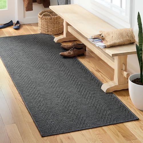 Tapete corredor texturizado TOWN & COUNTRY BASICS gris oscuro 73x311 cm miniatura 2