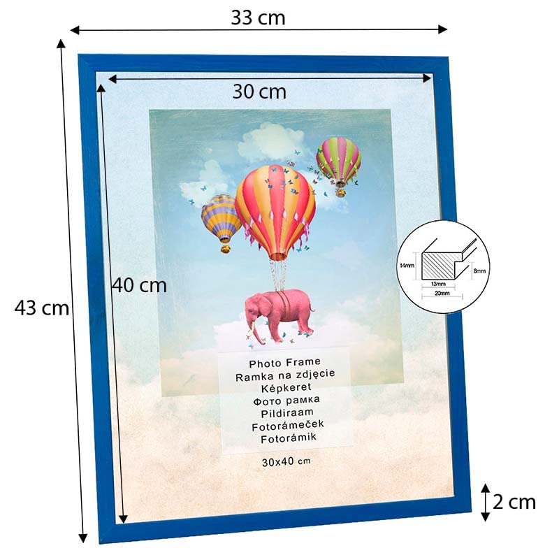 WholesaleArtsFrames 1-9/16" Silver/Blue Picture Frame – Various Sizes 11x14 To 36x36+ (Model 3069-A-C4)